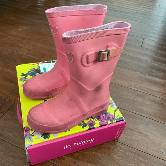 Joules Pink Rain Boots Size 1 - Picture 3 of 7